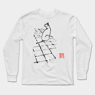 cat on terrace 02 Long Sleeve T-Shirt